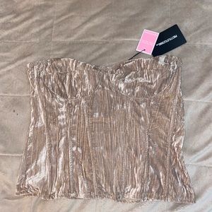 Petite Champagne Velvet Bonded Corset